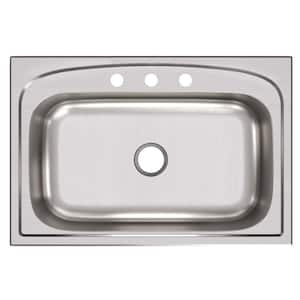 Pergola 33 in. Drop-in Single Bowl 20-Gauge Stainless Steel Kitchen Sink Only