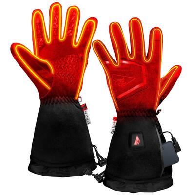 Men's Medium Black 5-Volt Battery Heated Featherweight Gloves