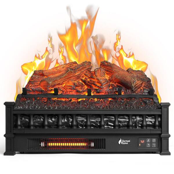 TURBRO Eternal Flame Infrared Electric Fireplace Logs, 23 in. Fireplace Insert Log Heater