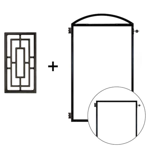 EZ Install 8-Standard Fence Board Arched Pro Gate Frame with One 9 in. x 17 in. Rectangle Gate Insert