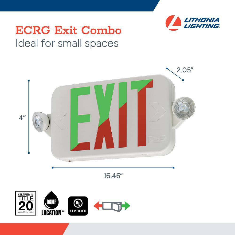 White LED Emergency Exit Sign with Lights