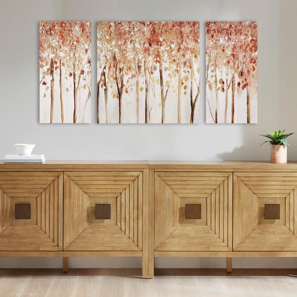 Unbranded Contemporary 3-Piece Unframed Art Print Triptych Textured Canvas Wall Art Set 27 in. x 27 in. with Texture, Dimensional