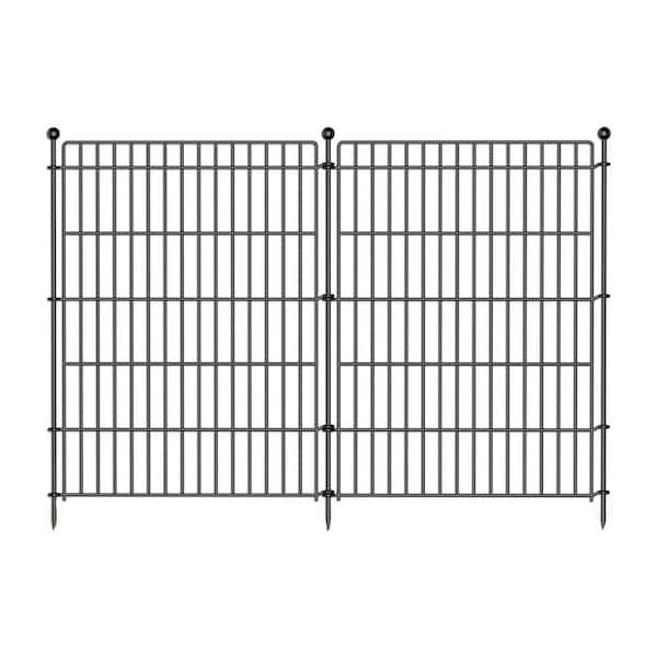 No Dig Garden Fence 34 in. Height Decorative Rustproof Metal Outdoor Animal Barrier Fence