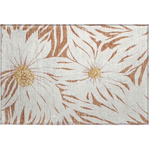Mayfield Premium Machine Washable Abstract AMF2263 Copper 2 ft. x 3 ft. Accent Rug