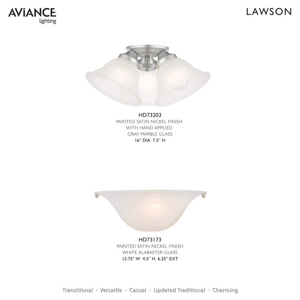 Wynnewood Satin Nickel 16" LED Flush Mount with Gray Marble Glass