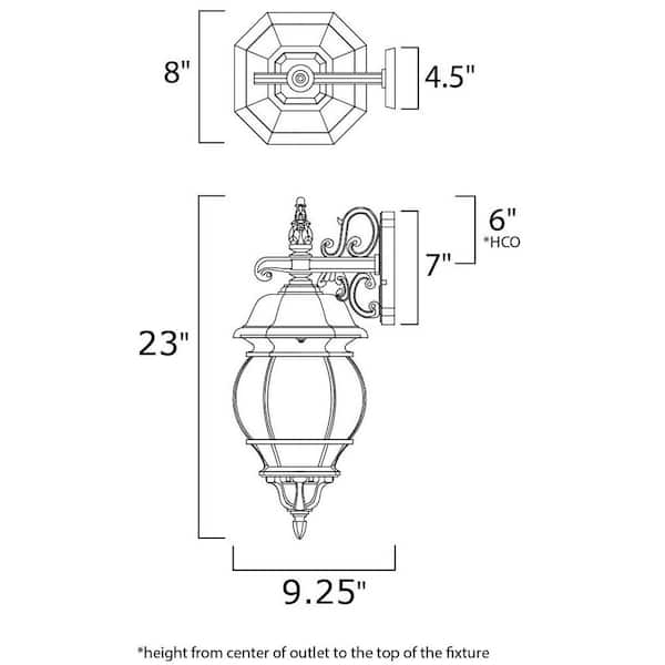 Crown Hill 3-Light Black Outdoor Wall Lantern Sconce