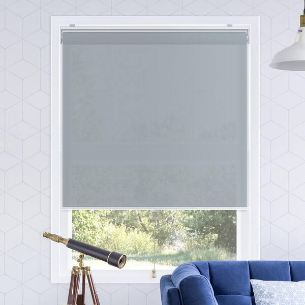 Chicology Snap-N'-Glide Urban Dark Blue Cordless Light Filtering UV Protection Polyester Roller Shade 23 in. W x 72 in. L