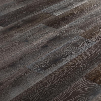 Take Home Sample - Wide Plank Hickory Aged Brushed Engineered Hardwood Flooring - 5 in. X 7 in.