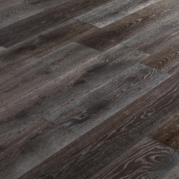 NATU Grey Smoked French Oak 3/8 in. T x 7.5 in. W Waterproof Engineered Hardwood Flooring (19.4 sqft/case)