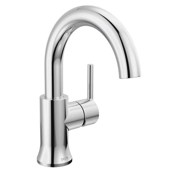 Delta Trinsic Single Hole Single-Handle Bathroom Faucet with High-Arc Spout in Chrome