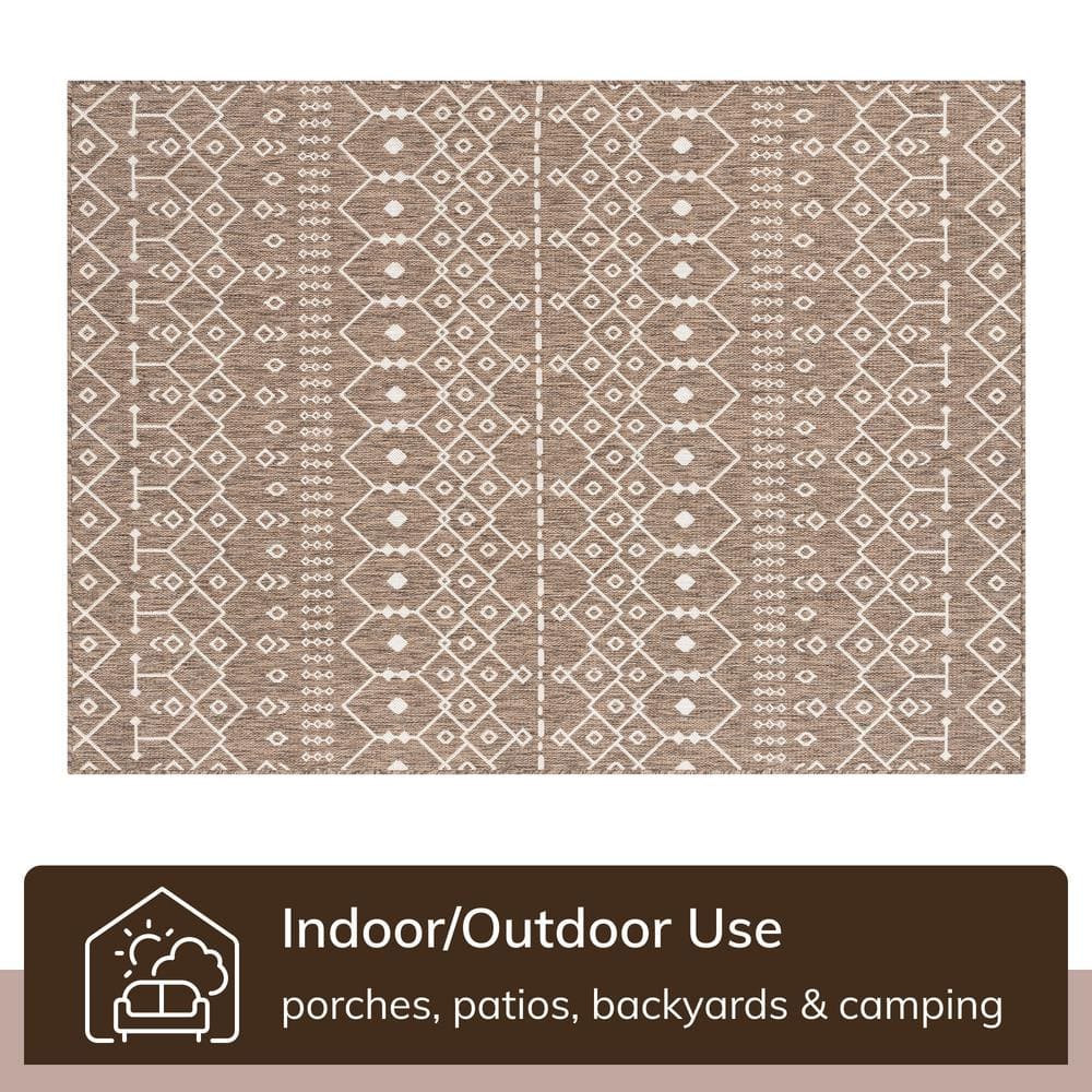 Taupe Synthetic 8' x 10' Easy-Care Rectangular Area Rug