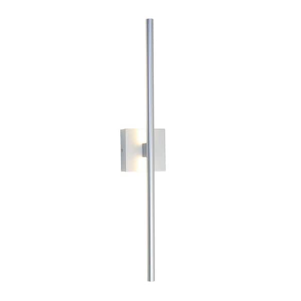 28 in. 1 Light Silver LED Triac Dimmable Wall Sconce for Bedroom Aisle Bathroom, 3000K Warm Light