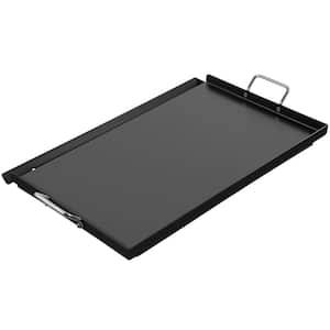 Carbon Steel Griddle, 16 x 24in.Griddle Flat Top Plate, Griddle for BBQ Charcoal/Gas Gril with 2-Handles