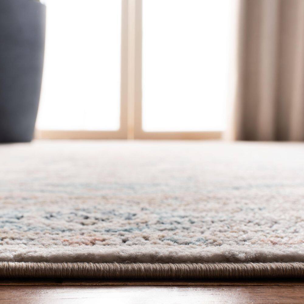 Martha Stewart Gray and Blue Synthetic Oriental Rug