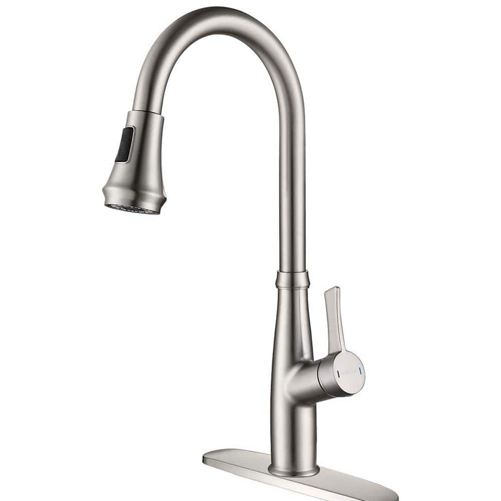 Single-Handle Pull-Down Sprayer Kitchen Faucet With Flexible House and Deck