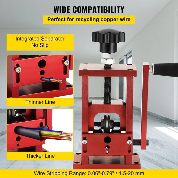 SKYSHALO Hand-Operated Scrap Wire Stripper, 1.5-20 mm Range