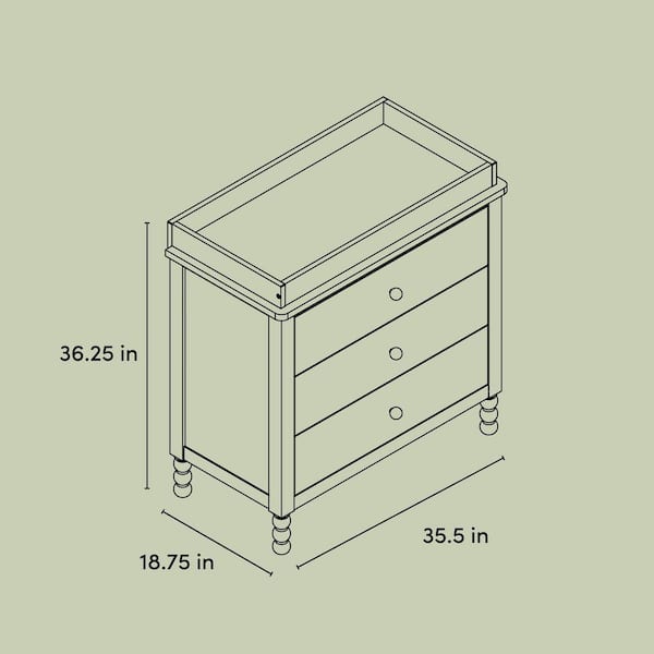Storkcraft Rio Driftwood 3-Drawer 35.5 in. Wide Dresser with Changing  Topper 03783-207 - The Home Depot