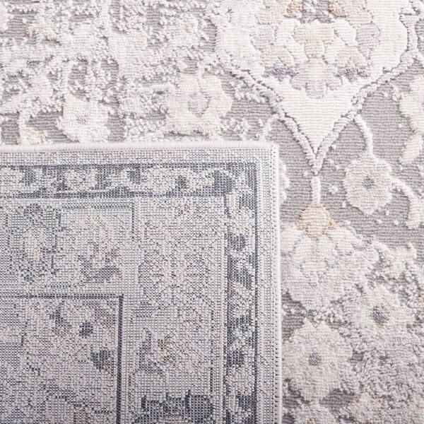 SAFAVIEH Eternal Gray/Ivory 4 ft. x 6 ft. Border Floral Area Rug