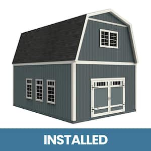 Professionally Installed Ashland 16 ft. W x 20 ft. D 2-Story Wood Storage Shed with Black Shingles (320 Sq. Ft.)