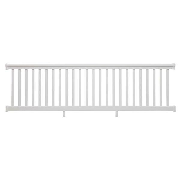 TAM-RAIL 10 ft. x 42 in. PVC White Straight Rail Kit with Square Balusters