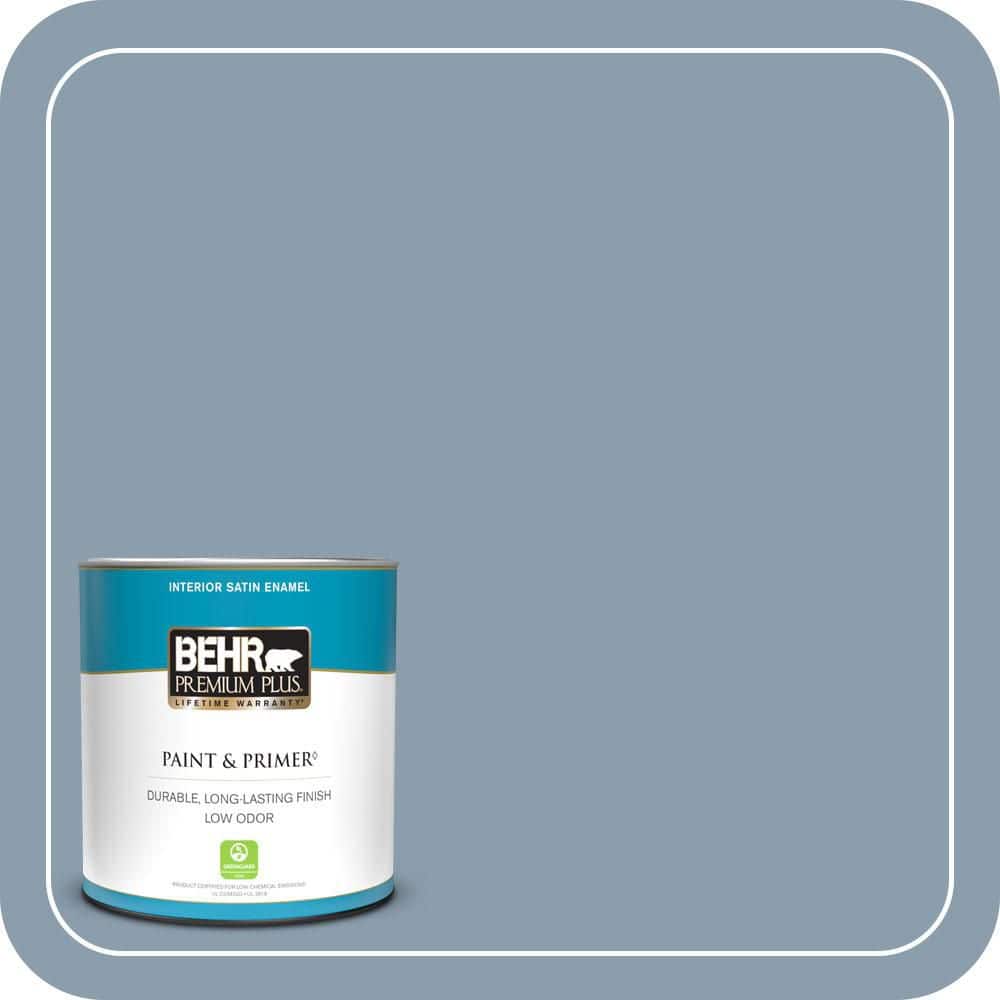 1 qt. #ICC-65 Relaxing Blue Satin Enamel Low Odor Interior Paint & Primer price history on PriceWatchPro