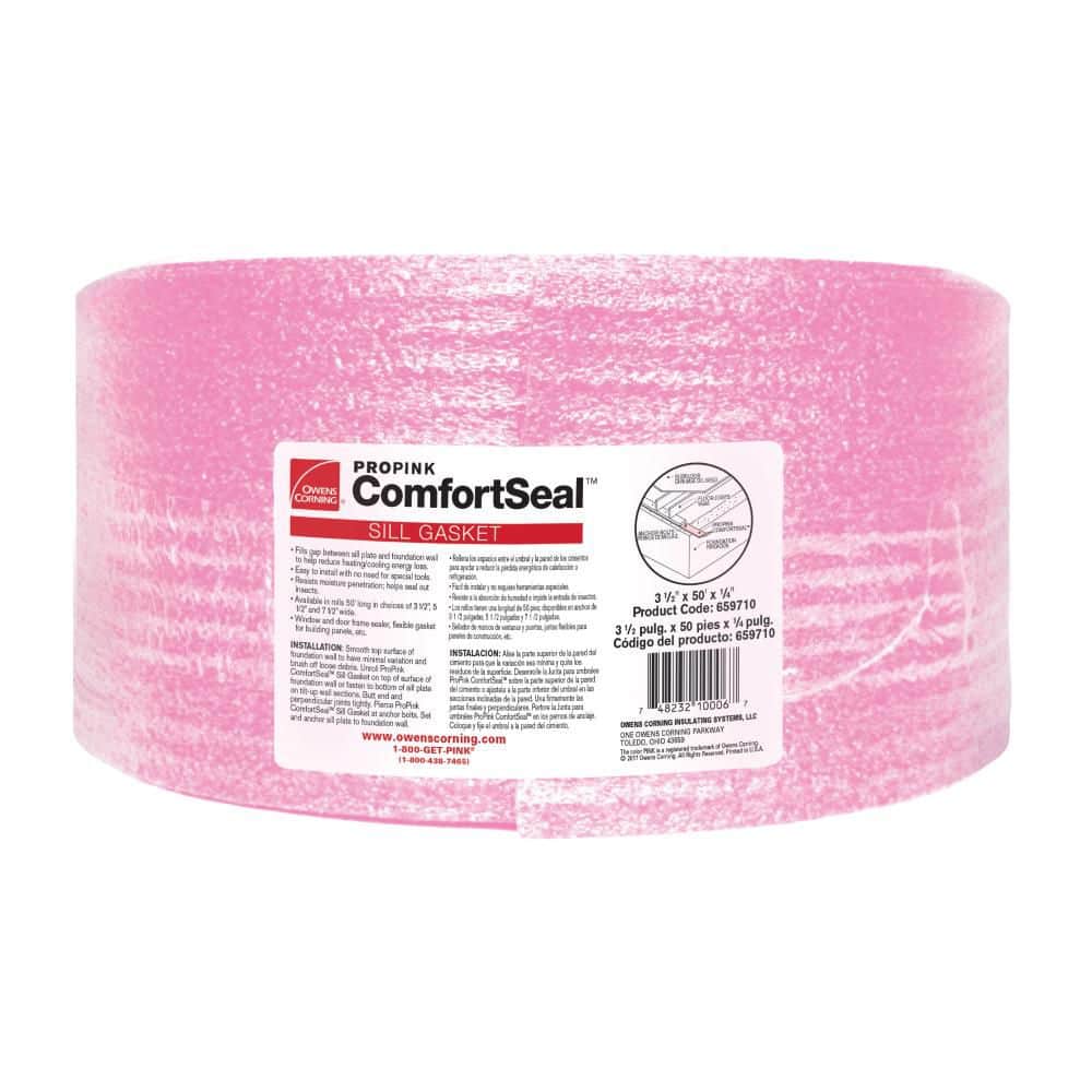 ProPink ComfortSeal 3-1/2 in. x 50 ft. Multi-Use Ridged Sill Plate Gasket (12-Roll per Bag) price history on PriceWatchPro