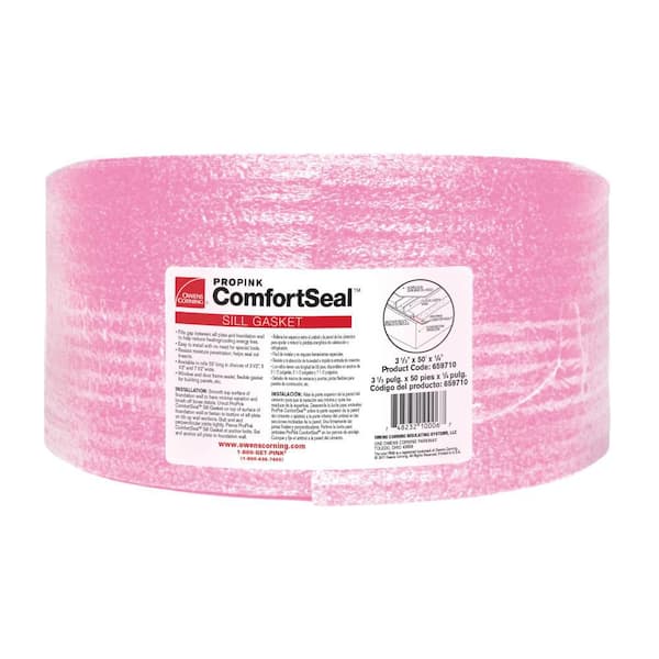 Owens Corning ProPink ComfortSeal 3-1/2 in. x 50 ft. Multi-Use Ridged Sill Plate Gasket (12-Roll per Bag)
