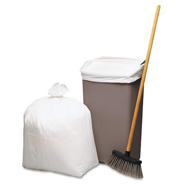 Ultrasac 13 gal. 0.6 Mil White Tall Kitchen Bags with Flap Tie 24 in. x 28 in. Pack of 100 for Home, Kitchen and Office