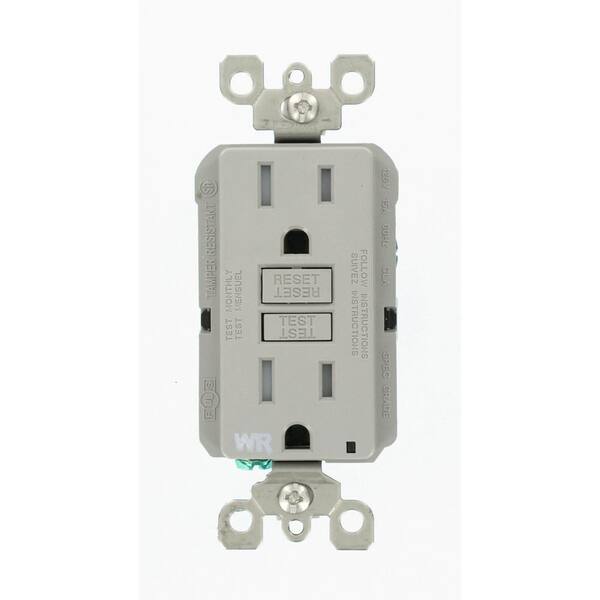 Weather Resistant 15A 20A  GFCI Outlet Slim GFI Receptacle Tamper Self Test 