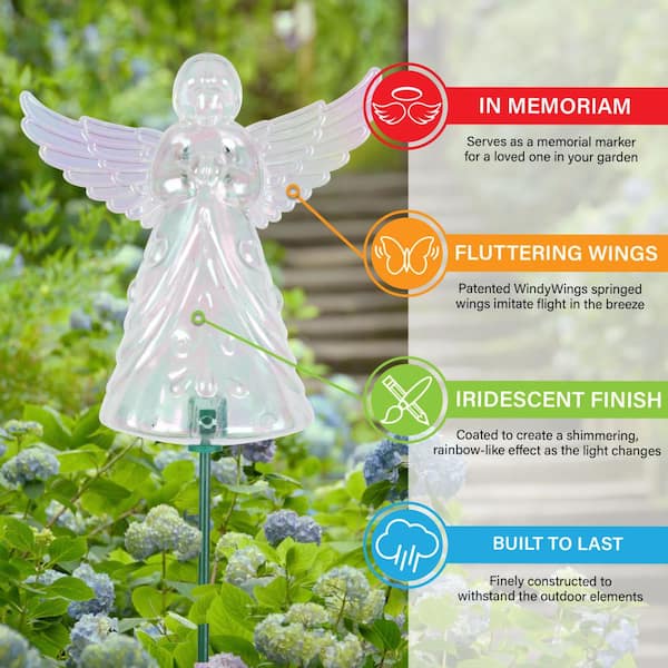 Exhart 2.48 ft. Clear Plastic Angel WindyWing Garden Stakes (2
