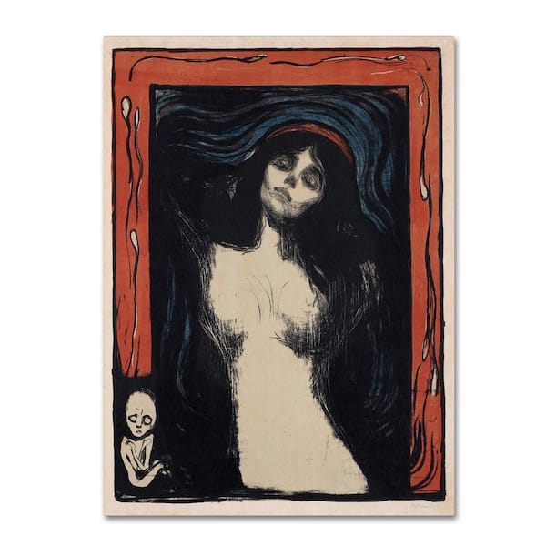 Trademark Fine Art Edvard Munch Madonna 2 Canvas Unframed Photography Wall Art 14 in. x 19 in