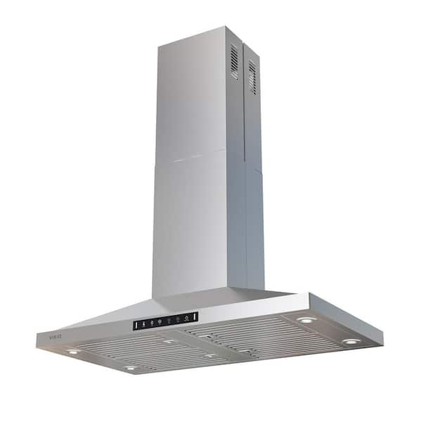 42 in 500CFM Convertible Island Range Hood in Stainless Steel with Gesture control and 4 LED Lights