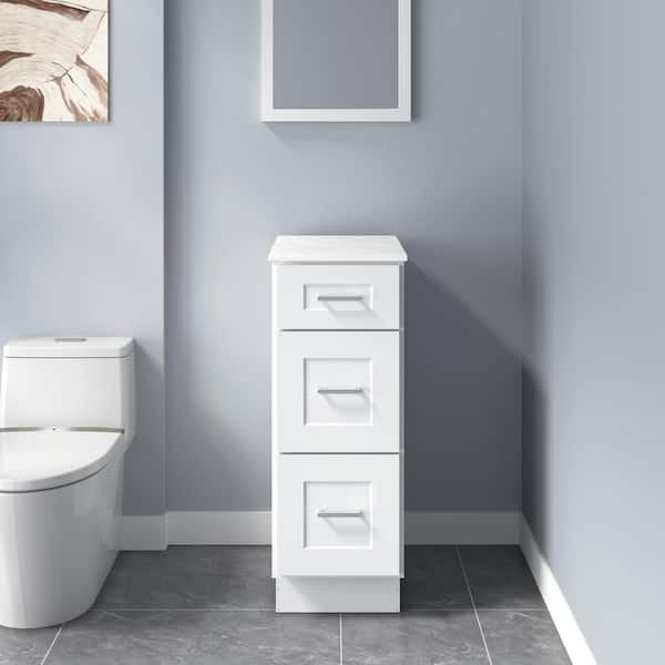 HOMLUX Rockport 12 in. W x 21 in. D x 34.5 in. H Ready to Assemble Bath Vanity Cabinet without Top in Shaker White