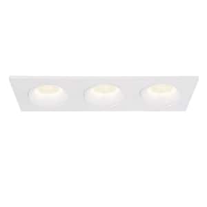 Midway 3.5 in. Rect. 2700K-5000K Selectable CCT Remodel Triple Regressed Gimbal Integrated LED Recessed Light Kit White