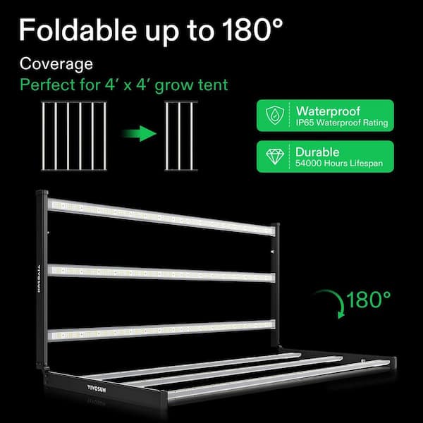 VIVOSUN 645-Watt 6 Bars Foldable LED Grow Light, Full Spectrum