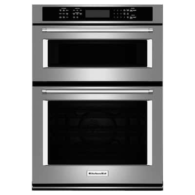 27 in. Electric Even-Heat True Convection Wall Oven with Built-In Microwave in Stainless Steel