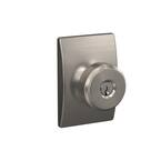 Bowery Satin Nickel Keyed Entry Door Knob with Century Trim