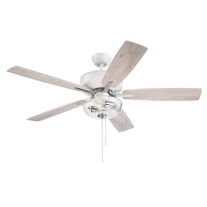 Pro Plus 101 52 in. Indoor White/Polished Nickel Finish Dual Mount Ceiling Fan w/Clear Glass Bowl Light Kit Included