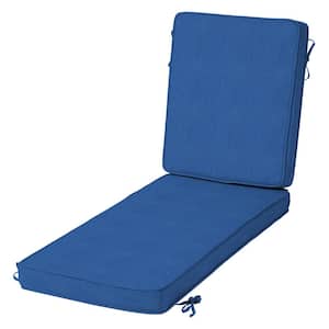 Modern Acrylic Outdoor Chaise Cushion 21 x 46, Lapis Blue