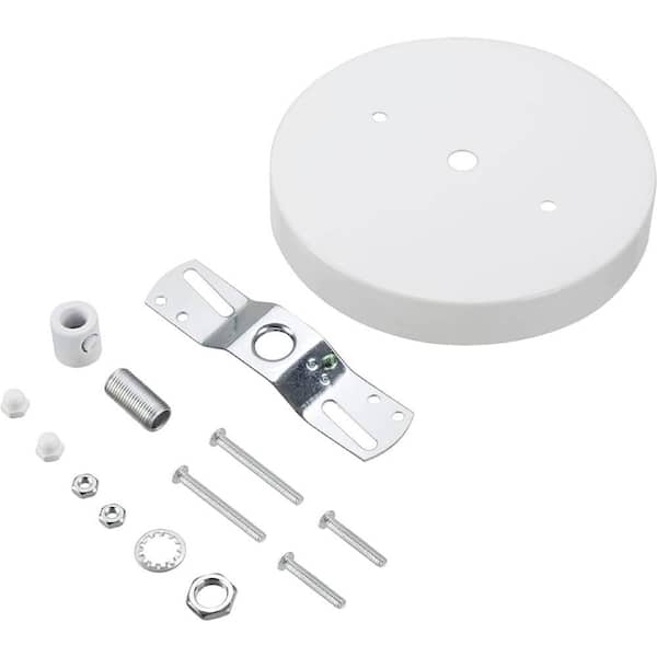 4-3/4 in. Dia and 7/16 in. Center Hole, Matte White Finish, Chandelier Fixture Canopy Kit