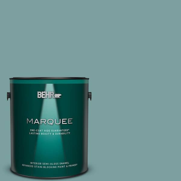 BEHR MARQUEE 1 gal. #S440-4 Tower Bridge One-Coat Hide Semi-Gloss Enamel Interior Paint & Primer