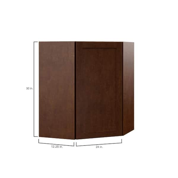 Hampton Bay Designer Series Soleste Assembled 24x30x12.25 in. Diagonal  Corner Wall Kitchen Cabinet in Spice WC2430-SHSP - The Home Depot