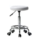 white rolling stool