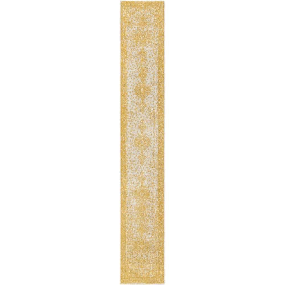 Unique Loom Bromley Midnight Yellow 2' 0 x 13' 1 Area Rug 3144209 The