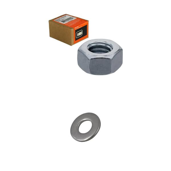 1/4 in.-20 Stainless Steel Hex Nut (25-Pack) and 1/4 in. Stainless Steel Flat Washer (25-Pack) Combo
