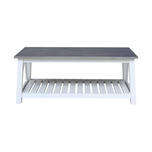 International Concepts Surrey 50 in. White & Heather Gray Coffee Table