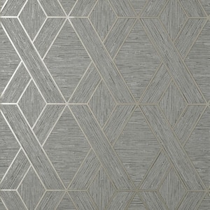 Malcolm Grey Geo Vinyl Non-Pasted Textured Wallpaper