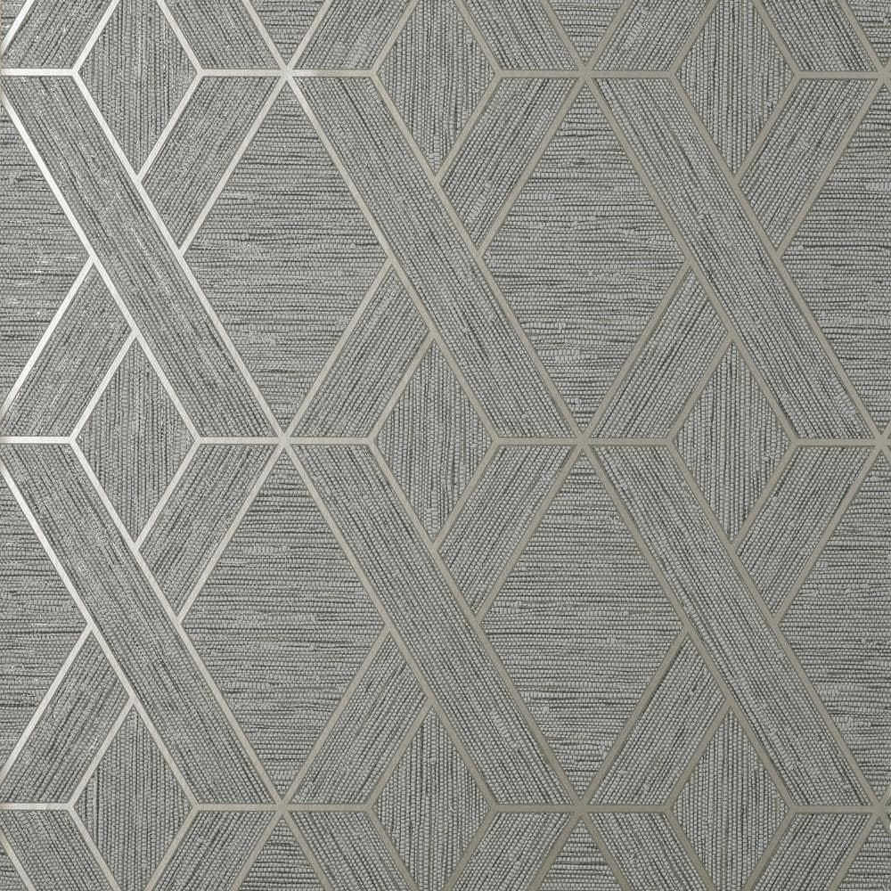 Fine Decor Malcolm Grey Geo Textured Vinyl Non-Pasted Wallpaper Sample ...