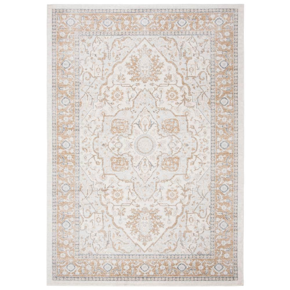 SAFAVIEH Isabella Cream/Beige 5 ft. x 8 ft. Medallion Border Area Rug  ISA936A-5 - The Home Depot