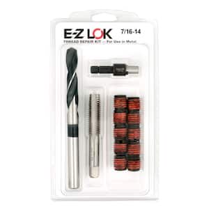 Repair Kit for Threads in Metal - 7/16-14 - 10 Self-Locking Steel Inserts with Drill, Tap and Install Tool